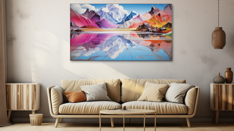 Canvas Wall Art - Mountain Mirage Abstract - HD0037