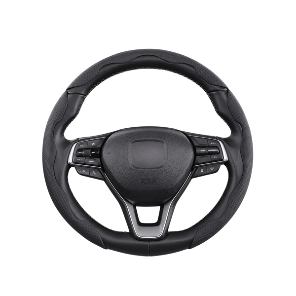 Black Leather Steering Wheel Cover Non-Slip Universal Fit