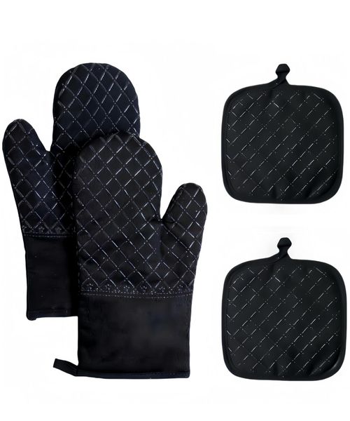 Silicone Oven Heat Resistant Mitts and Pan Racks Set,Non-Slip for Cooking