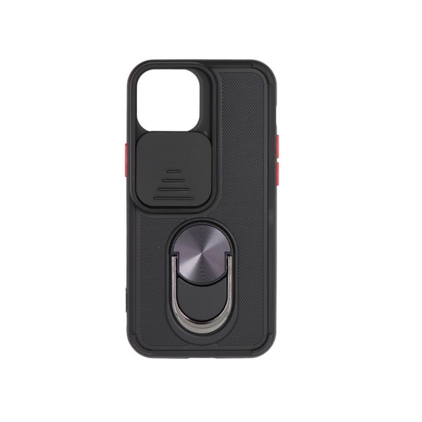 Camera Slide Protective Cover with Metal Ring/Stand for iPhone 13 Pro Max