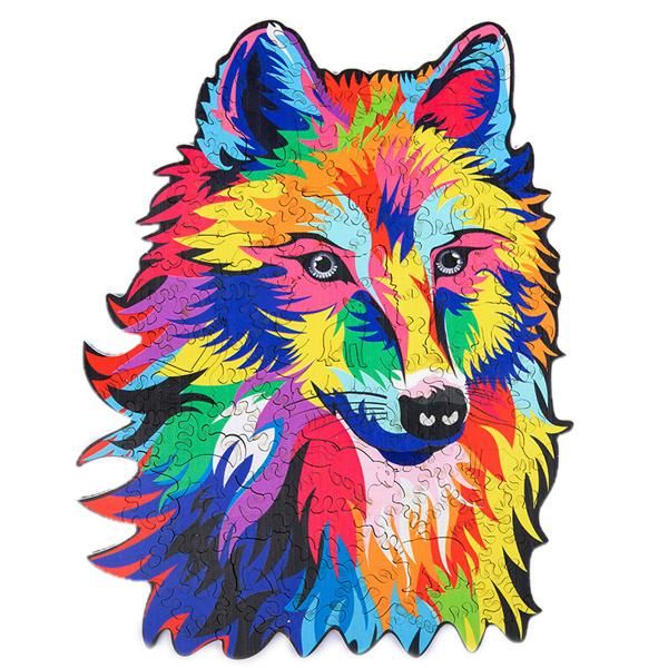 Wooden Animal 169 Piece Jigsaw Puzzle – Wolf