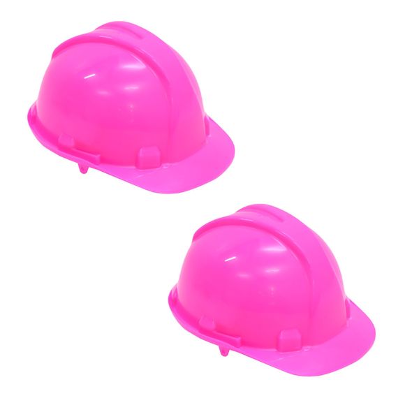 Hard Hat - Worker Safety Helmet - Pink - 2 Pack