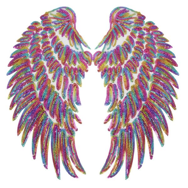 Craft Bright Sequin Wings Patches For DIY Clothing Projects 2pc - 19.5cm