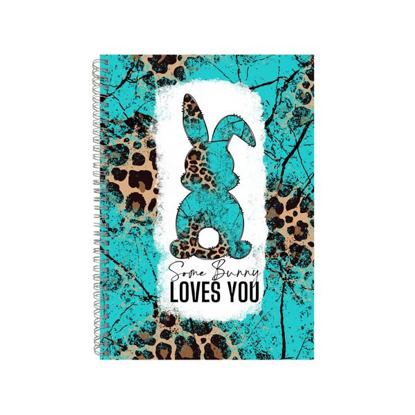 Bunny Turquoise Leopard Spring Notebook Gift Idea A4 Notepad Pad 78