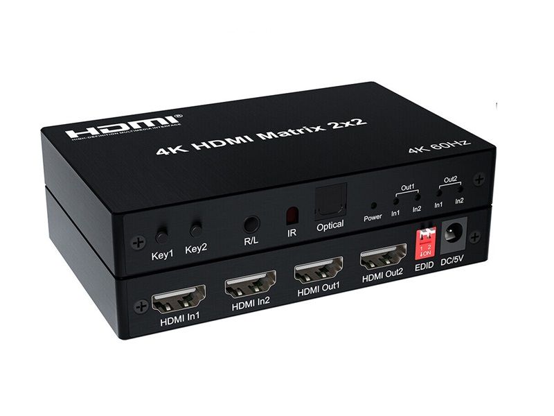 Advanced 4K HDMI Matrix 2x2 Switch: Effortless Video Routing and Control