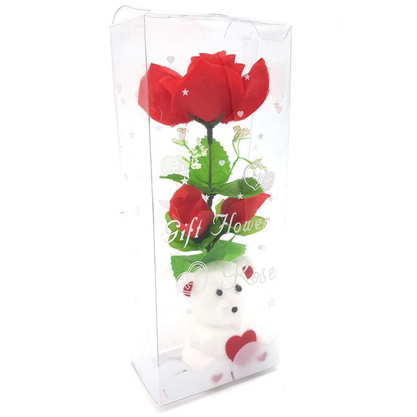 Valentines Day Mini Gift Flower &amp; Foam Teddy Set