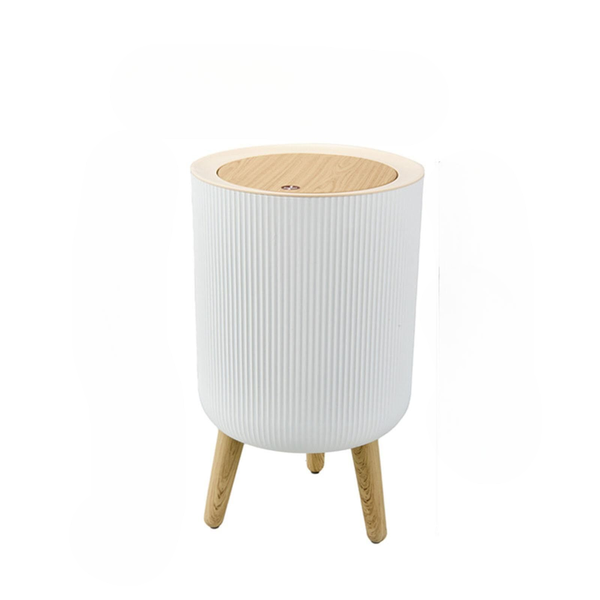 Foot-High Round Trash Can with Pedal - Compact and Hygienic Waste Bin