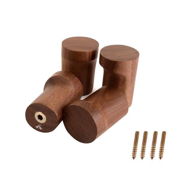 Alanes 4 Pack Wooden Wall Hooks Modern Natural Wood Hangers