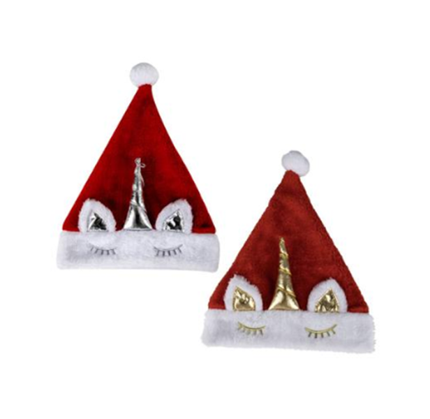 Xmas Unicorn Design Santa Hat x 2