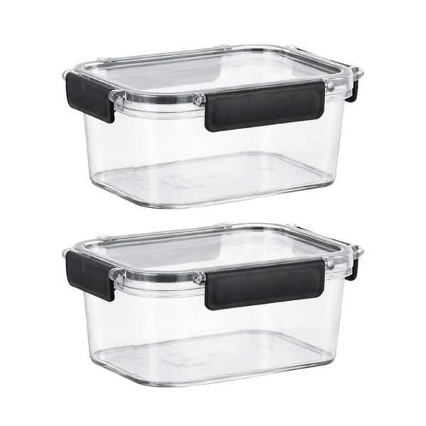 Black Clip Seal Food Storage Container - Transparent