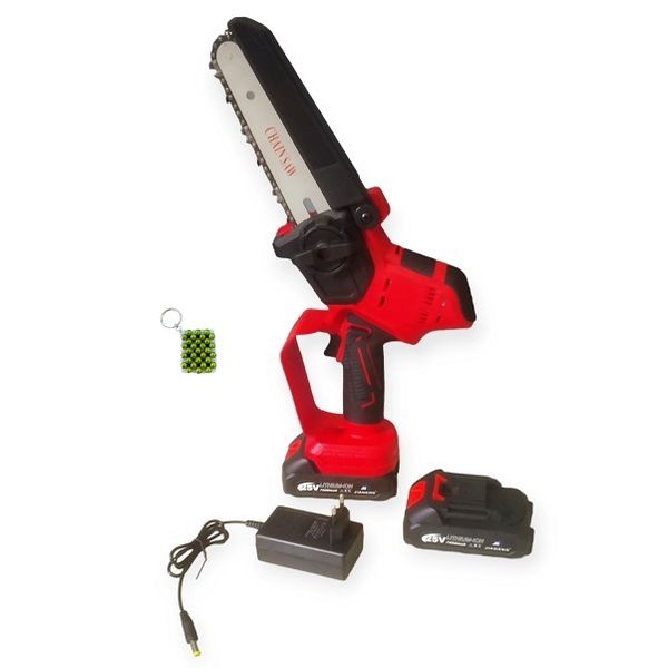 Cordless Chain Saw With 2 x 25V 7500mAh Battery + Key Chain