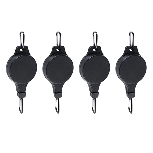 Plant Pulley Retractable Hanger Plant Pulley Adjustable (4PCS) BLACK