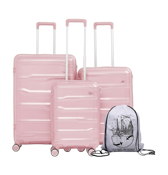 Unbreakable Easy Travel Light Weight 4 Piece Suitcase/Luggage Set -Gold