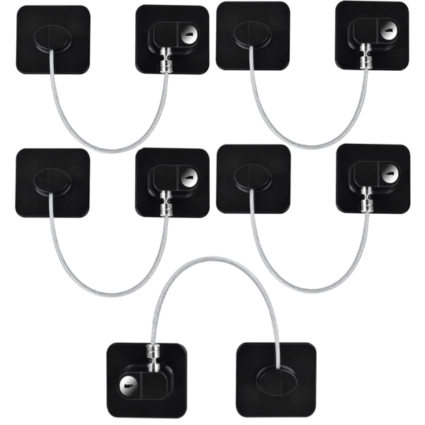 5Pack Fridge Locks Child Safety Refrigerator Door Cabinet Lock with Key