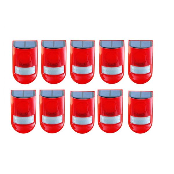 Solar Motion Sensor Detector Siren Sound Alarm LED Warning Strobes-10 pack