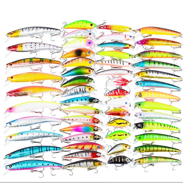 53 Mixed Hard Fishing Lures Set - Versatile Baits for Bass &amp; Perch