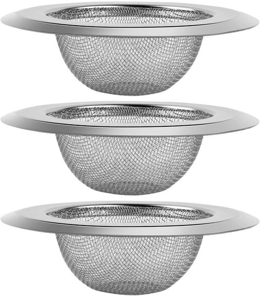 3 Pieces Stainless Steel Mesh Drain Strainer
