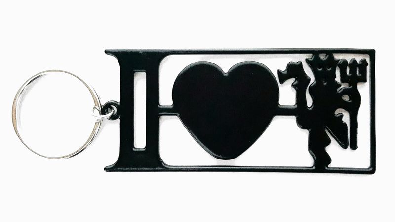 I Love Manchester United Key Ring - Red