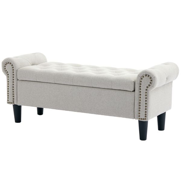 Entryway Bench with Storage,127cm,Long Bench,Brown