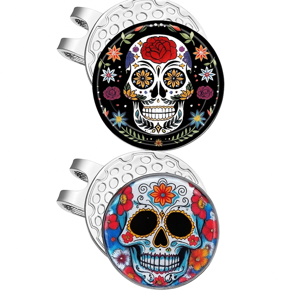 2 Piece Golf Ball Marker Skull