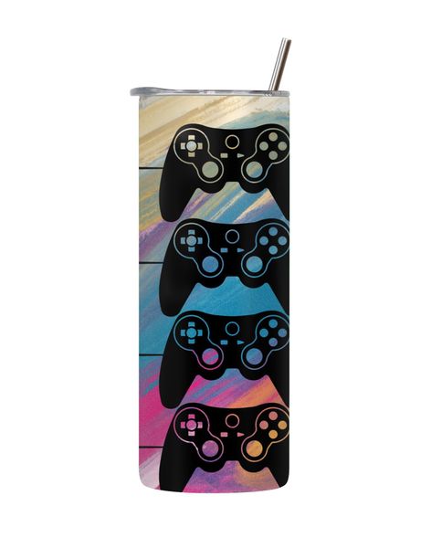 Heatbeat 20 Oz Tumbler with Lid Straw Trendy Gaming Graphic Gamers Gift 170