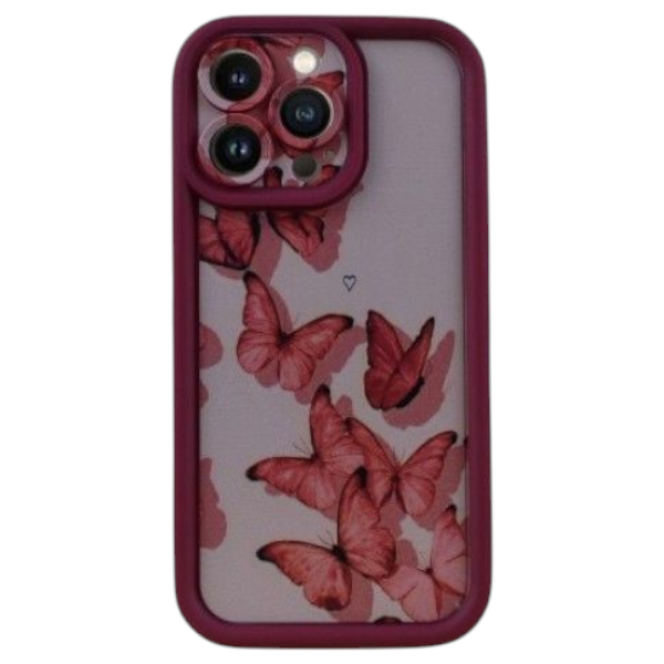 Crimson Flutter Hybrid Phone Case Compatible With Iphone 13 Pro - Red