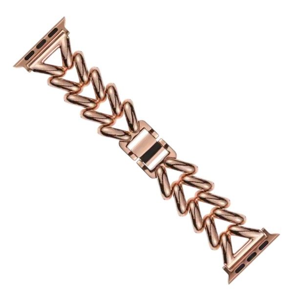 Starlight Pattern Bangle Style Apple Watch Strap - Glossy Silver