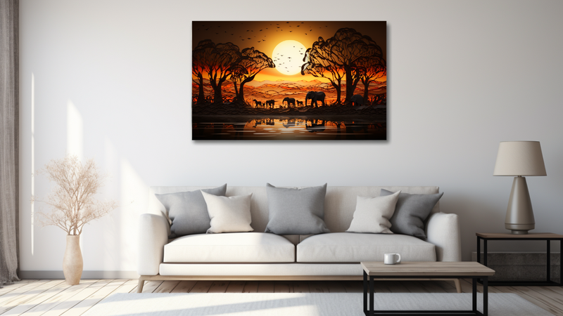 Canvas Wall Art - Safari Symphony Abstract - HD0460