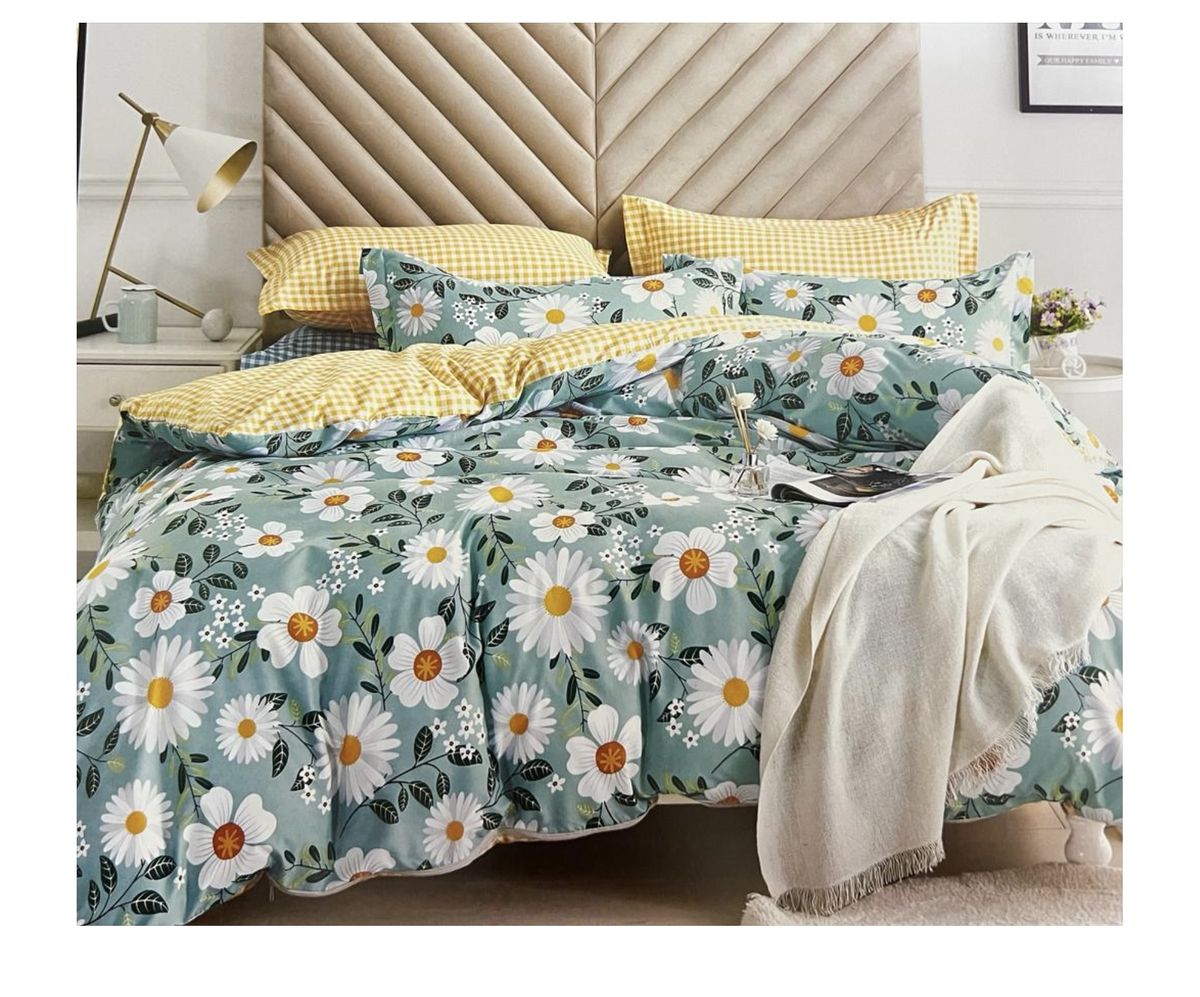 G4U6 Piece Duvet Cover Set Small Flowers Green Buy Online in South
