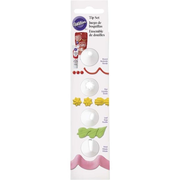 4pc Plastic Icing Tip Nozzle Set for Ready to Ice Cake Decorating Tube Tips