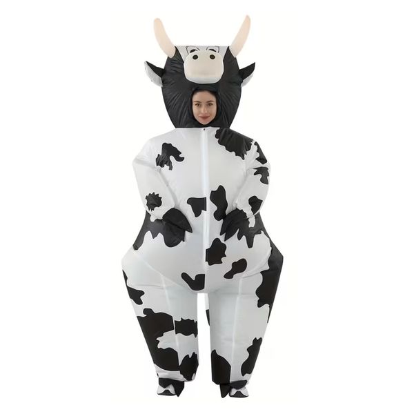 Kids Black &amp; White Inflatable Cow Costume for Kids