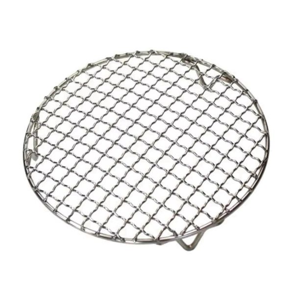 Stainless Steel Barbecue Grill Mesh 22.5cm - Round BBQ Net with Stand for O