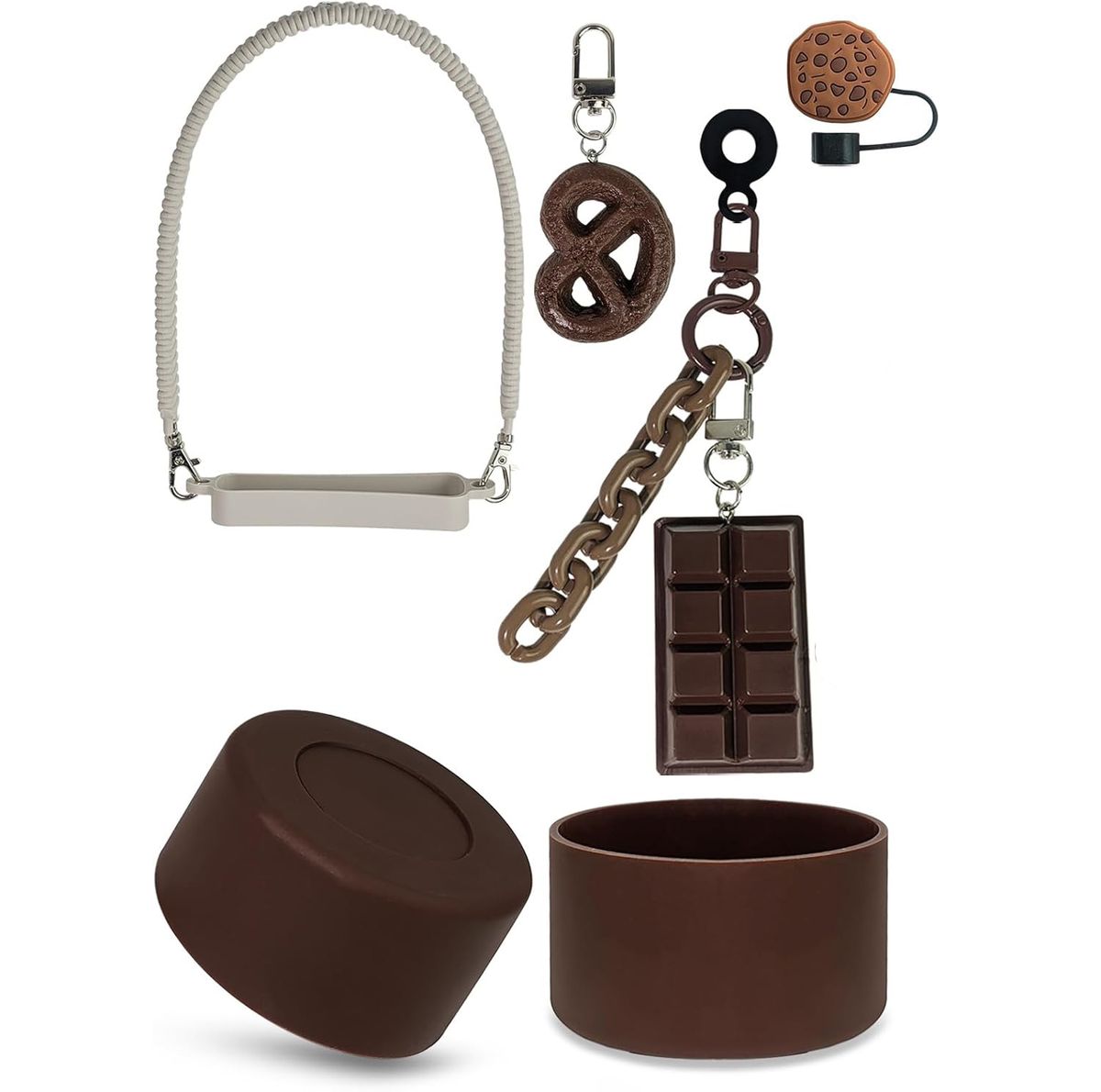 Cute Charms and Silicone Straw Covers for 30&40 Oz Stanley Cup Accessories