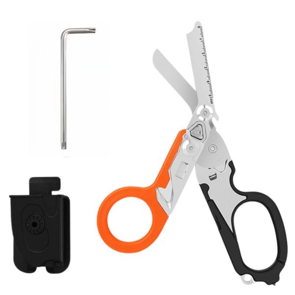 6-in-1 Foldable Stainless Steel Emergency Trauma Shears Multi-Tool Scissors