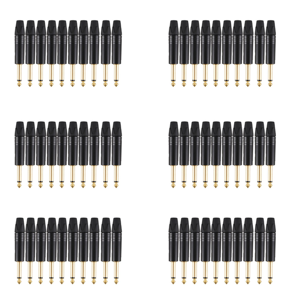 10Pcs Plug Mono 6 35 Mm 6 5Mm Stereo Jack Plug Black