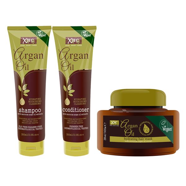 Xpel Hair Care Moroccan Argan Oil Shampoo ,Conditioner &amp; Hair Mask Set