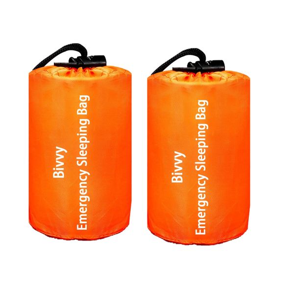 Emergency Sleeping Bag Survival Bag, Portable Waterproof Thermal 2 Pcs