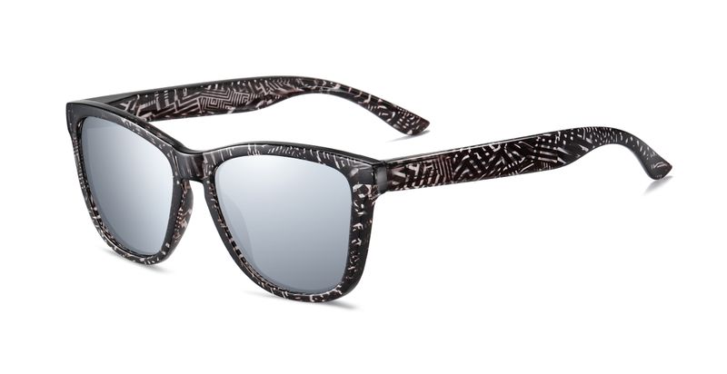 Sophie Moda-TAC Polarized Lens Wayfarer Sunglasses Silver Mirror Design