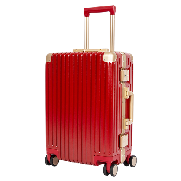 Classic Aluminum Frame Travel Suitcase - 22" - Red