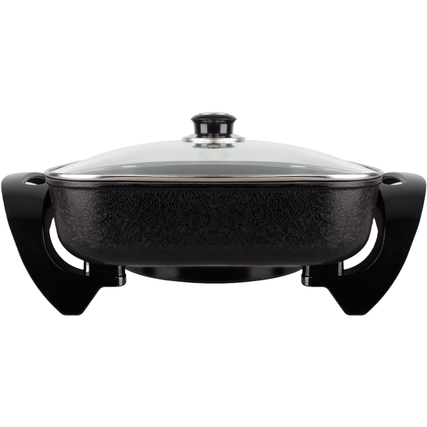 Mellerware Frying Pan Electric With Glass Lid Aluminium Black 30x30cm 1500W