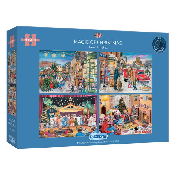 Gibsons Magic of Christmas 4 x 500-Piece Jigsaw Puzzles
