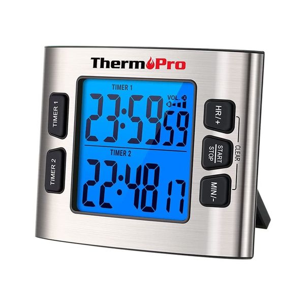 ThermoPro Digital Kitchen Timer with Dual Countdown Stop Watches Timer