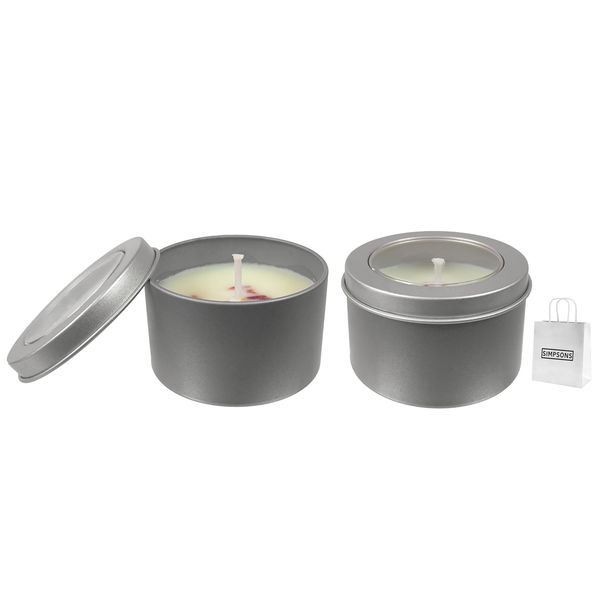 Set of Long Lasting Scented Candles - Violet Aroma + Simpsons Gift Bag