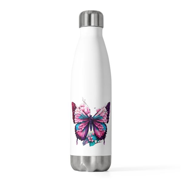 Pink Butterfly 20oz Insulated Stainless Steel Water Bottle