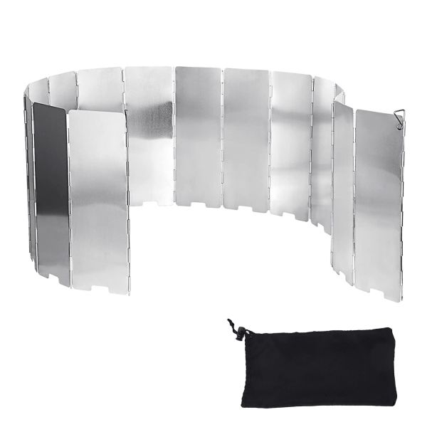 16 Plates Folding Outdoor Camping Stove Windscreen with Carrying Bag Gift