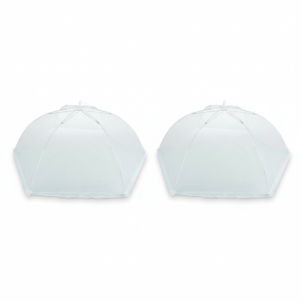 Hexagonal Food Cover 70cm White Mesh Protector - 2 Pack