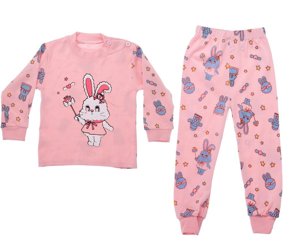 100% Cotton Winter Girls Rabbit Pyjamas Set