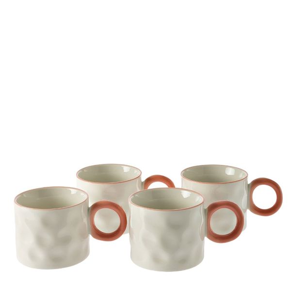 George &amp; Masom - Dione Dimpled Accent Mug 10x8cm - Pink Rim