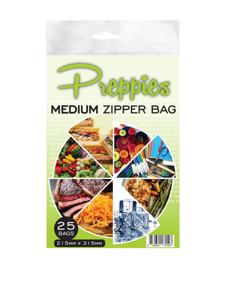 Preppies Medium Zipper Bag - 25 Bags / (215mm x 315mm)