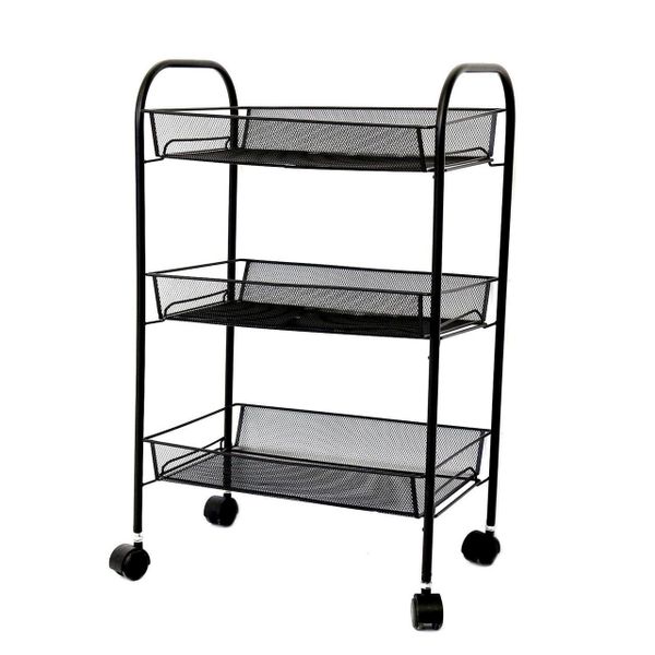 3-Tier Rolling Trolley Storage Rack Organiser